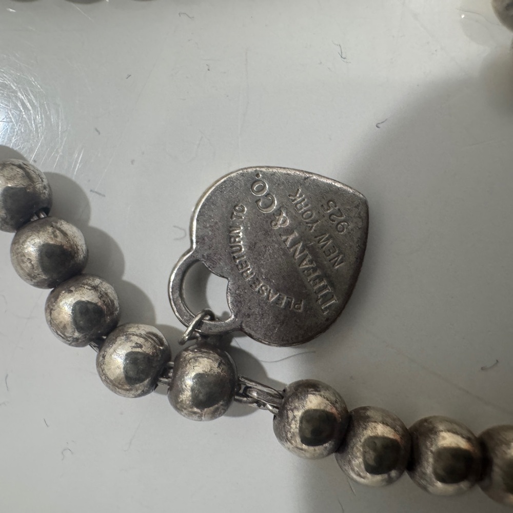 Tiffany & Co. Silver Heart Tag Bead Bracelet - Picture 2 of 7